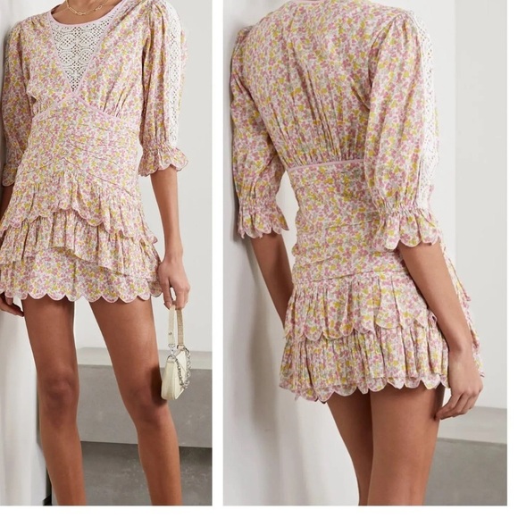 LoveShackFancy Dresses & Skirts - LoveShackFancy Marquise Mini Floral Dress in Fruity Punch Size 2